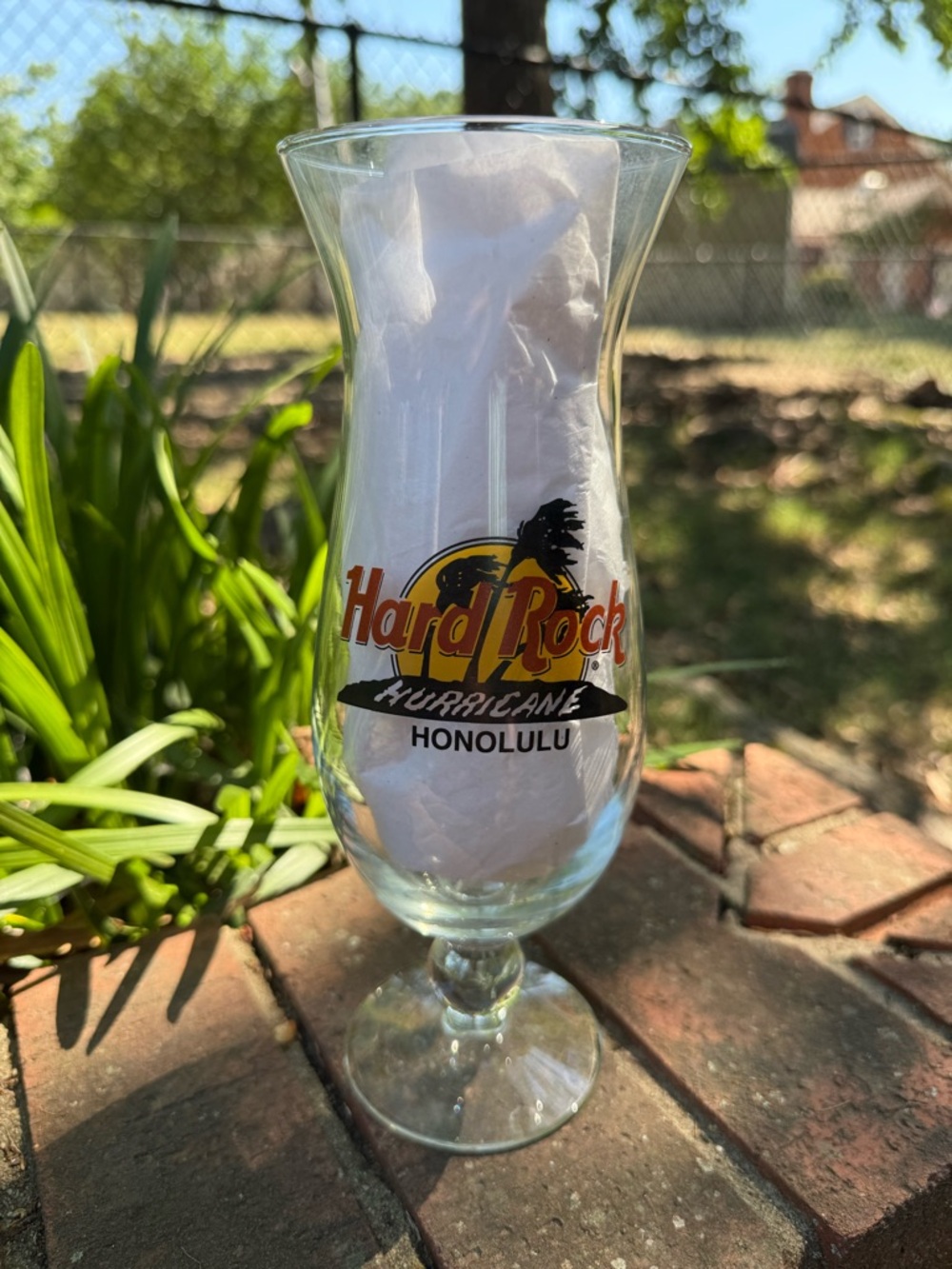 Hard Rock Cafe Honolulu Hurricane Cocktail Drinking Glass 9-inch 22oz